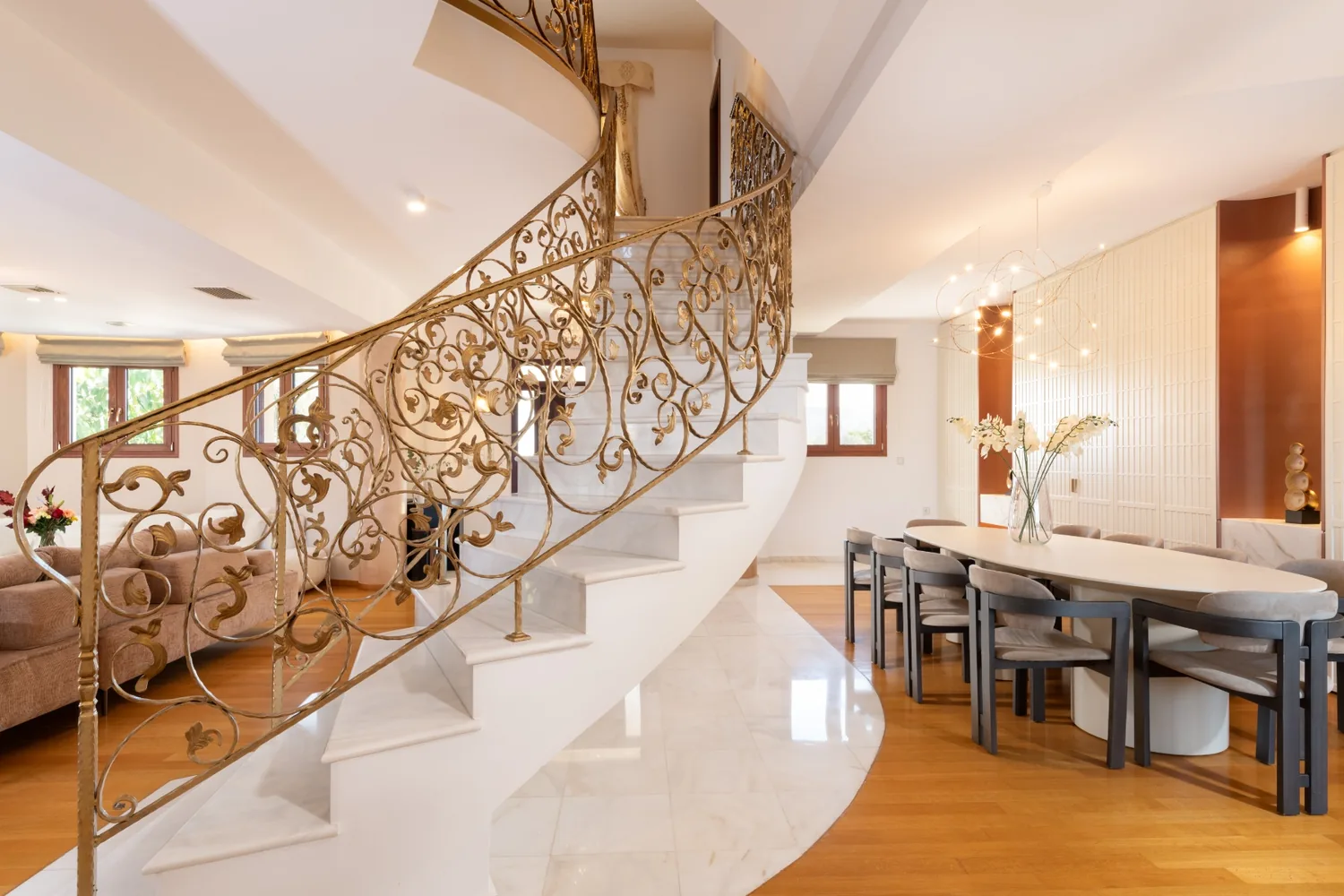 Villa living and staircase